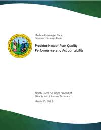 NC Medicaid's Quality Improvement Process: Data-Driven, Outcomes-Based, and Equity-Focused