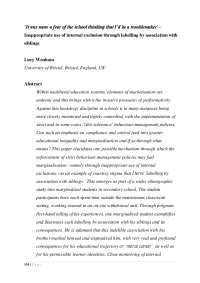 Impact of Strict Behavior Policies & Sibling Association on School Exclusion