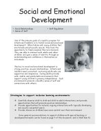 Strategies for Emotional & Social Development in Young Children: Environments