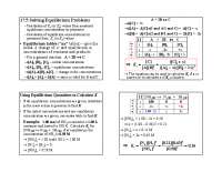 Equilibrium Problems: Calculating Kc and Equilibrium Concentrations