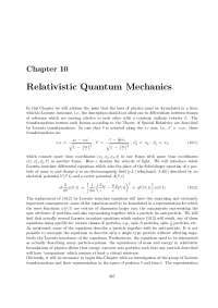 Relativistic Quantum Mechanics of a Charged Particle in an Electromagnetic Field