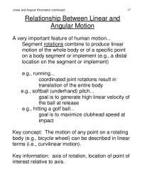 Linear and Angular Motion: Relationship and Mathematical Equations