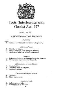 1977 Torts Act: Detention & Damages for Wrongful Interference with Goods