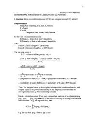 Relationship between Conditional and Marginal Means and Variances