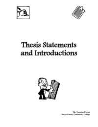 Thesis Statements and Introductions