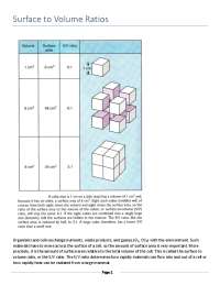 Surface to Volume Ratios: Impact on Organism Size, Temperature Regulation, and Ecology
