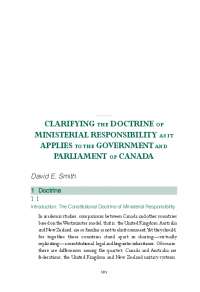 CLARIFYING THE DOCTRINE OF MINISTERIAL ...