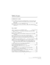 Table of cases