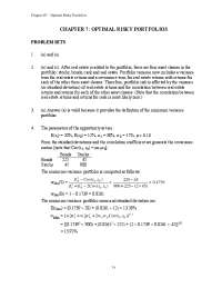CHAPTER 8 : OPTIMAL RISKY PORTFOLIOS