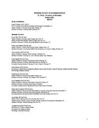 NURSING FACULTY & ADMINISTRATION