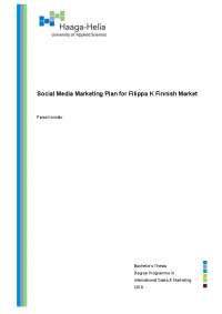 Social Media Marketing Plan for Filippa K Finnish ...