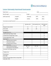 Lower Limb Assessment: Post-Surgery Rehab for Lower Extremity Injuries