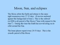 Lunar and Solar Eclipses: Periods, Phases, and Orbits