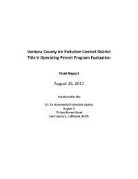 Ventura County Air Pollution Control District (VCAPCD)
