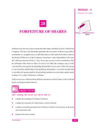 FORFEITURE OF SHARES