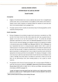 Shift in Principles: Interim Relief & Damages in Judicial Review