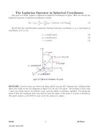 The Laplacian Operator in Spherical Coordinates