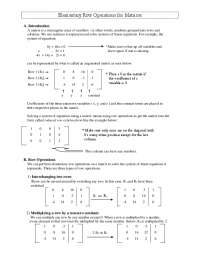 Elementary Row Operations for Solving Systems of Linear Equations: A Matrix Approach