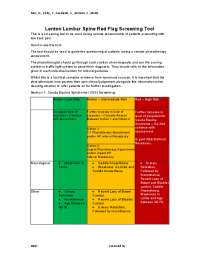 Remote Lumbar Spine Red Flag Screening: Guide for Physiotherapists