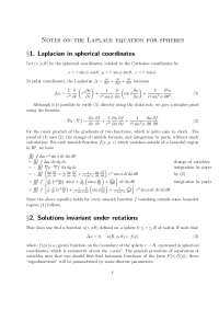 Laplace Equation on Spheres: Solutions and Legendre Polynomials