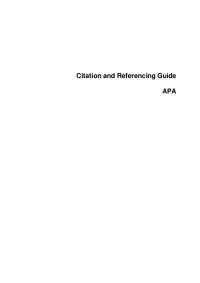 Citation and Referencing Guide APA