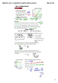 A = P + Prt or A = P ( 1+ rt ) I = Prt I = A