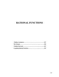 RATIONAL FUNCTIONS