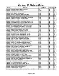 Version 18 Statute Order
