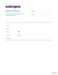 Exampro GCSE Physics | Summaries Physics | Docsity