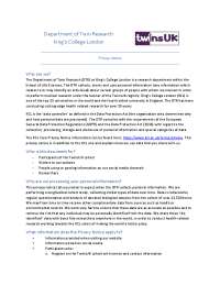 Privacy Notice for Personal Information in TwinsUK Registry's DTR