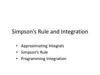 Simpson's Rule and Integration