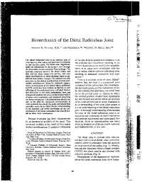 Biomechanics of the Distal Radioulnar Joint