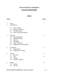 Rules of Procedure for the Human Rights Commission of Northampton