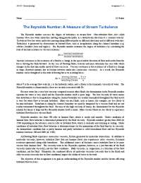 Understanding Turbulence in Rivers: Reynolds Number and Channel Characteristics