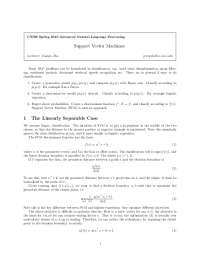 Advanced Natural Language Processing: Support Vector Machines for Classification