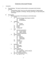 Introduction to Geomorphic Principles