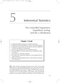 Inferential Statistics: Controlled Experiments, Hypothesis Testing, and the z Distribution