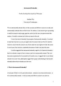 Principles of Instrumental Rationality: Maximizing Effective Means to Ends