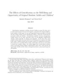 Impact of Gentrification on Less-Educated Residents: Poverty Exposure & Education Levels