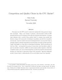 Competition and Quality Choice in the CPU Market