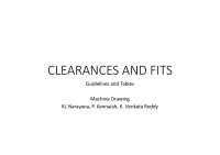 Clearances and Fits: Guidelines and Tables for Machine Drawing