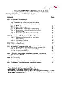 Edinburgh Napier Uni: Deferral & Evidence for Extenuating Circumstances