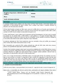 ATIVIDADE INDIVIDUAL  NEGOCIAÇÃO E ADMINISTRAÇÃO DE CONFLITOS