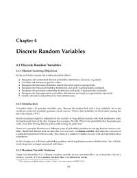 Discrete Random Variables | Lecture notes Mathematical Statistics | Docsity