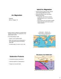 Island arc magmatism. | Schemes and Mind Maps Geography | Docsity