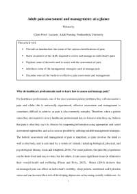 Adult pain assessment and management: at a glance