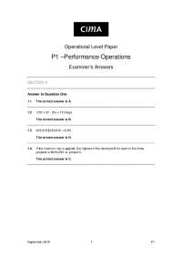 P1 –Performance Operations - Examiner's Answers