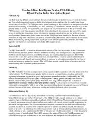 Stanford-Binet Intelligence Scales, Fifth Edition, IQ and Factor ...