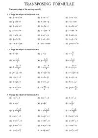 TRANSPOSING FORMULAE