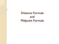 Distance and Midpoint Formulas: Derivation and Usage